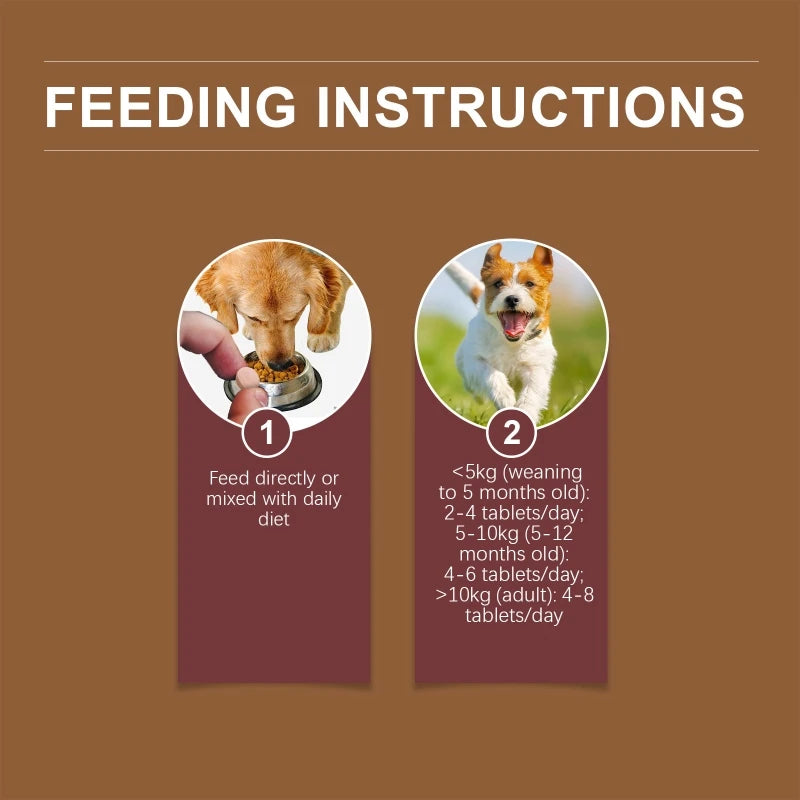 Calciums Supplements for Dogs, 80 Tablets Health Bone Joint Maintenance