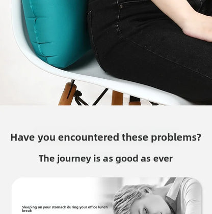 1Pcs 43×28×10cm Portable Press Inflatable Pillow Outdoor Travel Pillow Ultra Soft Comfortable Car Pillow for Neck&Lumbar Support
