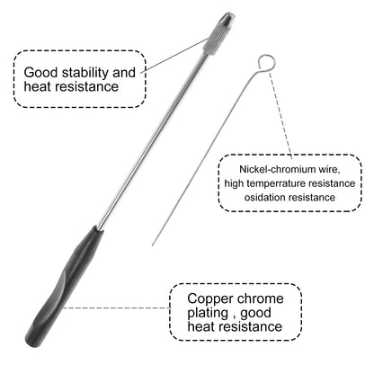 2 Pcs Inoculation Rods 90 Replaceable Inoculating Rings Copper Plated Microbiology Kit Reusable Inoculating Loop Laboratory