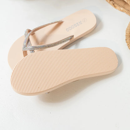 Women's Flip-Flops | Fairy-Tale Style, High-End Feel, Embellished with Colorful Rhinestones for Outdoor Use in 2025