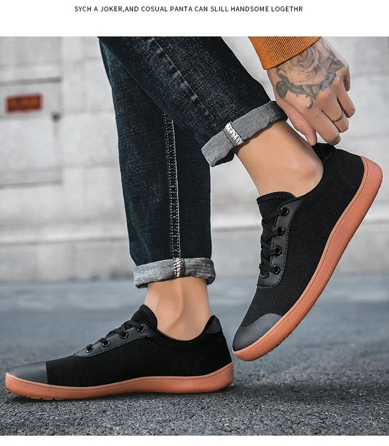 Sneakers for Men New Wide Barefoot Sneaker Fashion Flats Soft Zero Drop Sole Wider Toe Light Weight Fashion Shoes Plus Size