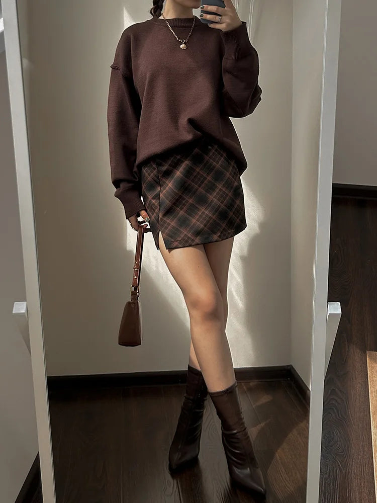 Blue Oversize Sweaters For Women Winter Thick Beige Pullover Woman Autumn Fashion Loose O Neck Ladies Sweaters Jumpers Women