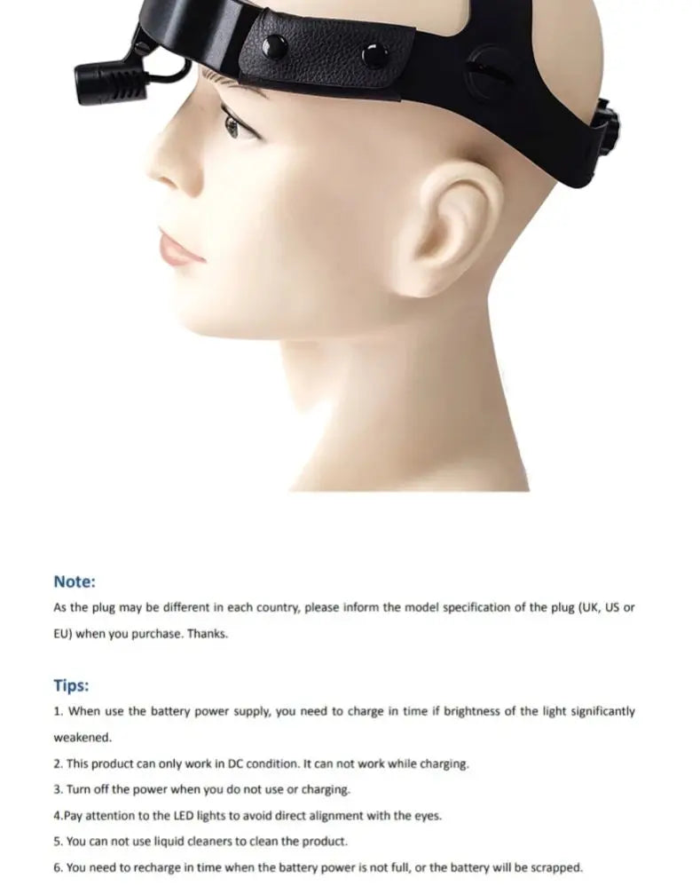 LED headlight for Dental Loupes ENT Medical High Intensity Headlamp Wireless Operation Build in Battery Helmet Lamp