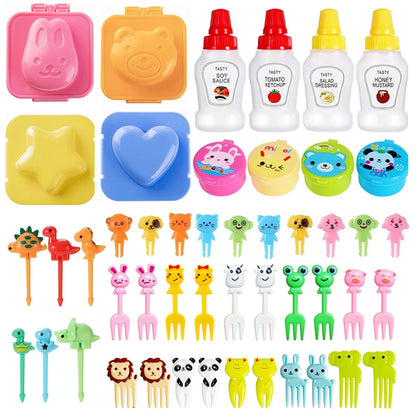Cute Mini Animal Cartoon Food Picks Children Snack Cake Dessert Food Fruit Forks, Silicone Lunch Box Dividers