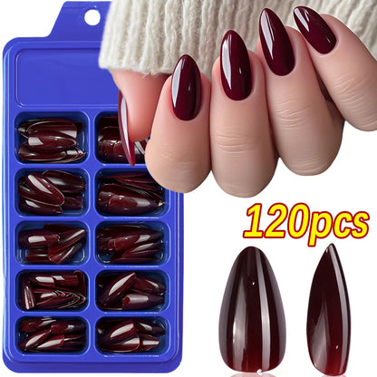 120pcs Pink French Tip Press-On Nails Medium Length Square Shape With Glossy Finish False Nails Full Cover Pre-Shaped Fake Nails