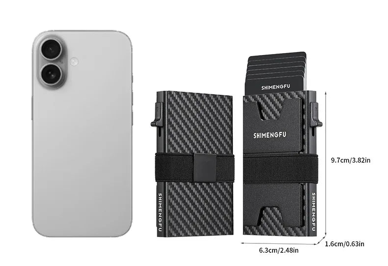 Custom Aluminum RFID Blocking Wallet Anti-Theft Credit Card Holder Fashion Leather ID Badge Decorative Metal Business