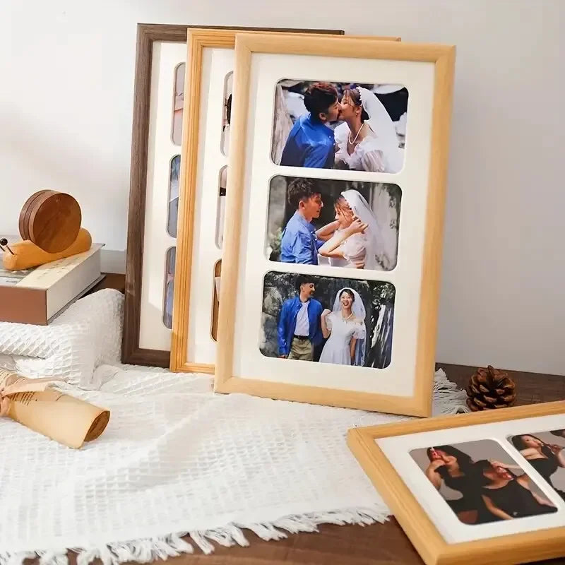 Double/Triple Photo Frame Integrated Desktop Album Set 180 ° Vertical Photo Frame HD Photo Gift Fram