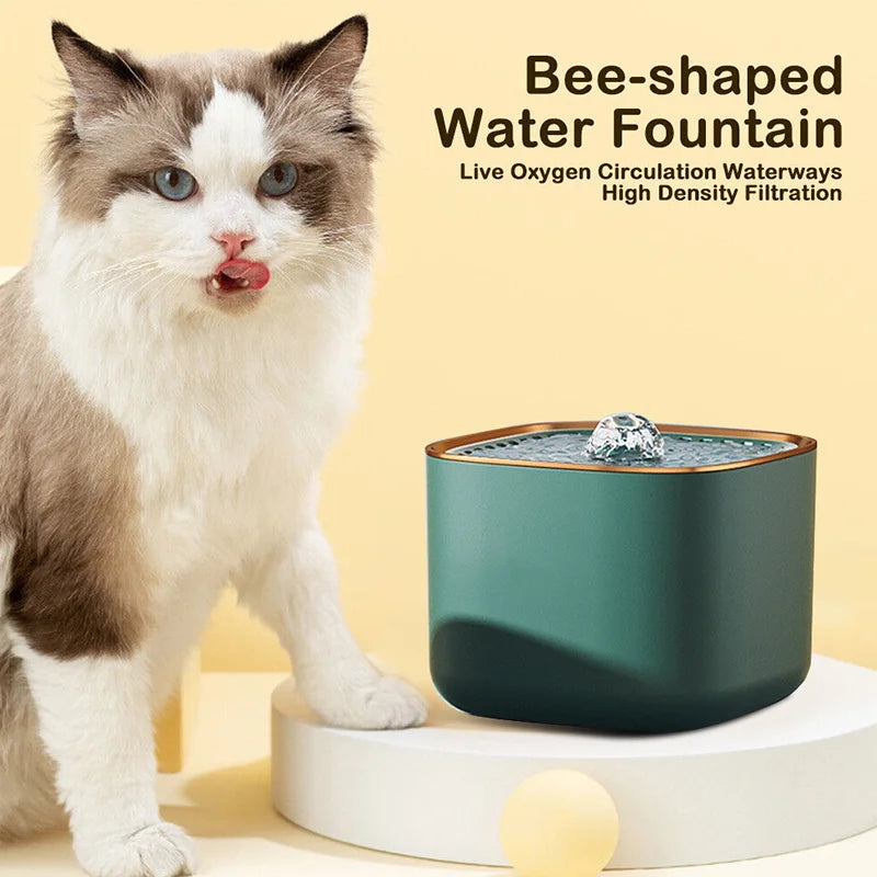 Automatic Cat Water Fountain, Large Capacity, Electric Fountain for Cats, Mute Pump, Drinking Dispenser, 3L