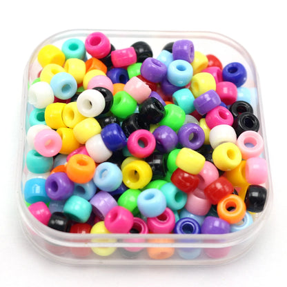 1000 Mixed Color Acrylic Tiny Barrel  Beads 6X4mm for Kids Kandi Craft