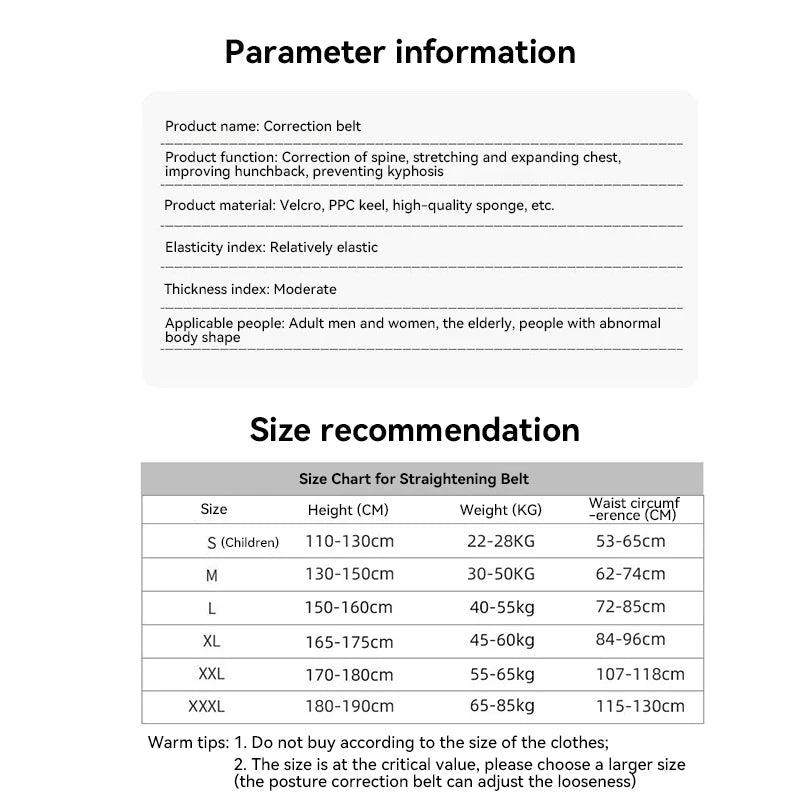 Back Brace Posture Corrector Belt for Women & Men Back Lumbar Support Adjustable Shoulder Posture Support for Improve Scoliosis