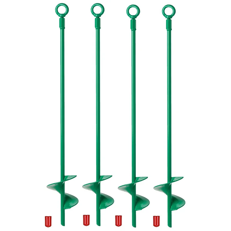 18in Ground Anchors Kit,Helix Earth Ground Anchor,Heavy Duty Shed Anchor Hook for Camping Tent,Canopies,Swing Sets,4Pcs HOT