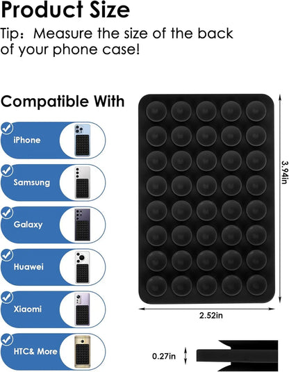 Heart Shape Double Sided Phone Suction Holder, Multi-Purpose Silicone Suction Cup Phone Mount Phone Case Sticky Phone Grip