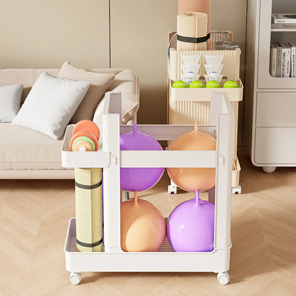 Sports Equipment Storage Rack Large Capacity Fitness Equipment Storage Rack with Wheels Fitness Equipment Sports Tools Organizer