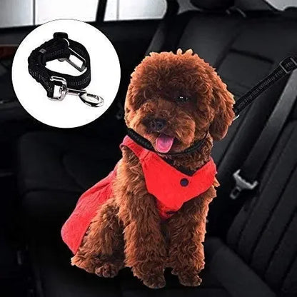 Retractable Pet Car Seat Belt - Securing the Dog During Travel - Adjustable Harness and Belt - Essential Car Travel Supplies