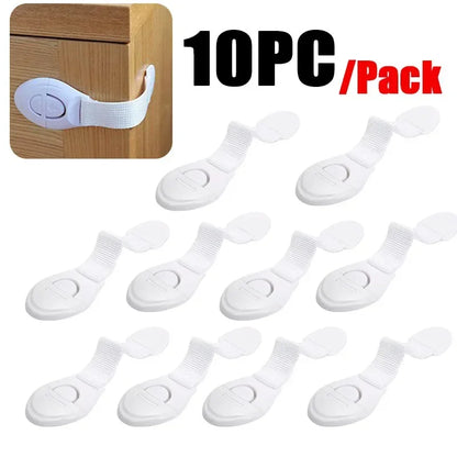 10pcs  Kids Safety Door Lock Child Safety Cabinet Lock Baby Proof Security Protector Drawer Door Cabinet Lock Plastic Protection