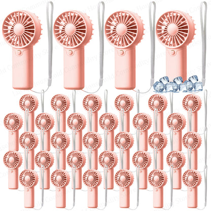 12-120PCS Portable Handheld Fan Bulk Wedding Fans for Guest Mini Handheld Fan Battery Powered Fans with Thank You Cards