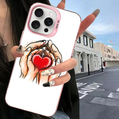 Baby Mom Daughter Son Dad Hand Phone Case For IPhone 16 15 14 13 12 11 Pro Max X XR XSMAX 8 7 Plus Matte Shockproof Back Cover