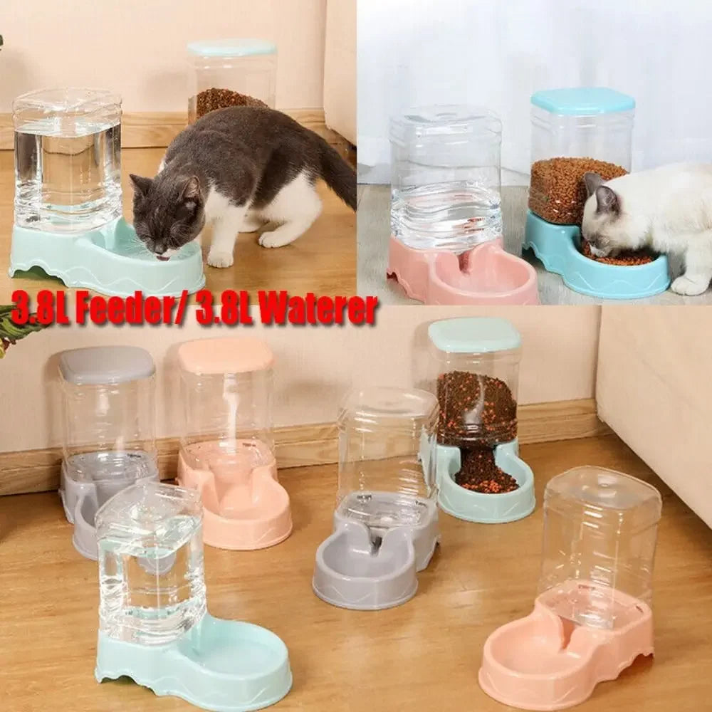 3.8L PP material Water Fountain Drink Bowl Automatic Pet Feeder Large Cat Dog Food Dispenser
