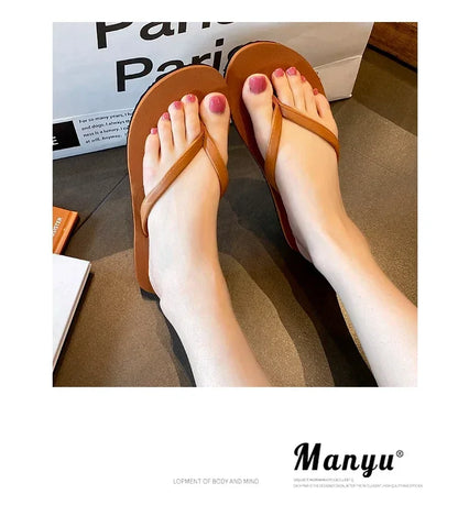 Women's Non-Slip Summer Flip Flops - Beach/Outdoor Casual Sandals, Fashion Slippers for Ladies, Comfortable Holiday Footwear