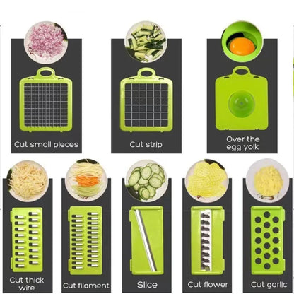 Vegetable Chopper Onion Chopper Multi Function Food Grater 14 in 1 with Basket for Potatoes Vegetables with Strainer Basket