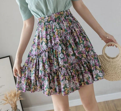 Skirts for Women Pleat Chiffon Womens Skirt Dots Clothing Mini Pleated Ruffle Short White Modest Aesthetic Harajuku A Line Cheap