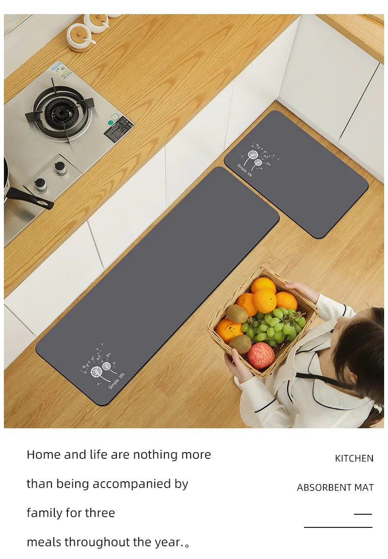 New Slip Absorbent Kitchen Mat Quick Drying Living Room Carpet High Quality Absorbent Anti Fall Rugs Anti Oil Stain Floor Mats