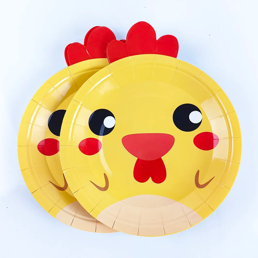Farm Birthday Party Supplies Animal Farm Paper Plate Pig Sheep Chicken Horses Cows Shape Dinnerware Farm Animal Party Decoration