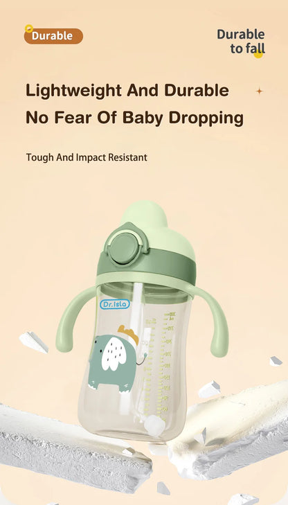 Portable Baby Water Bottles 300ml Baby Feeding Cup With Straw Children Learn Feeding Drinking Bottle Kids Training Cups BPA Free