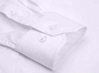 Men's Shirt Long Sleeve Solid Basic Formal Dress Shirts Comfortable Business Social Standard-fit Easy-care Office Shirt S-5XL