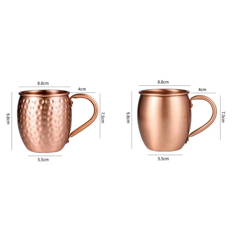 530ML 100% Pure Copper Mug Moscow Mule Mug Drum Cup Cocktail Cup Pure Copper Mug Restaurant Bar Cold Drink Cup