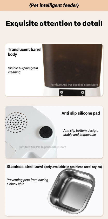 4.5L Smart pet feeder automatic cat feeder dog slow feeder timed and quantified automatic cat food dispenser cat and dog bowl