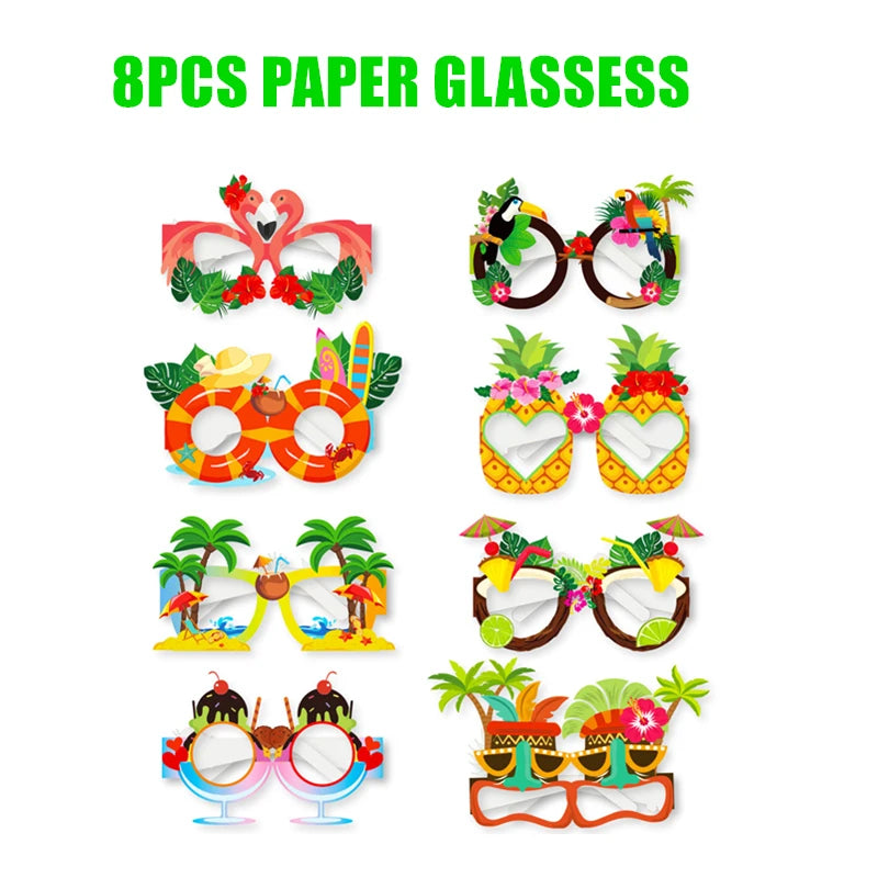 Hawaii Party Decorations Disposable Tableware Hawaii Summer Tropical Party Supplies Flamingo Aloha Birthday Party Decoration