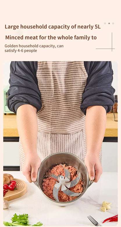 5L Electric Food Chopper Vegetable Chopper Small Food Processor Meat Grinder Mixer Electric Dicer Baby Food Processor