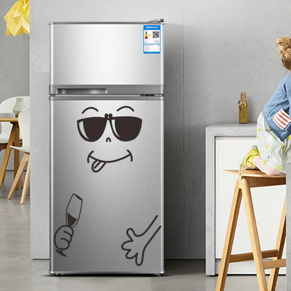 Fridge Cute Stickers Fridge Magnet Fridge Happy Delicious Face Kitchen Fridges Wall Stickers Art Cute Wall Sticker Home Decor