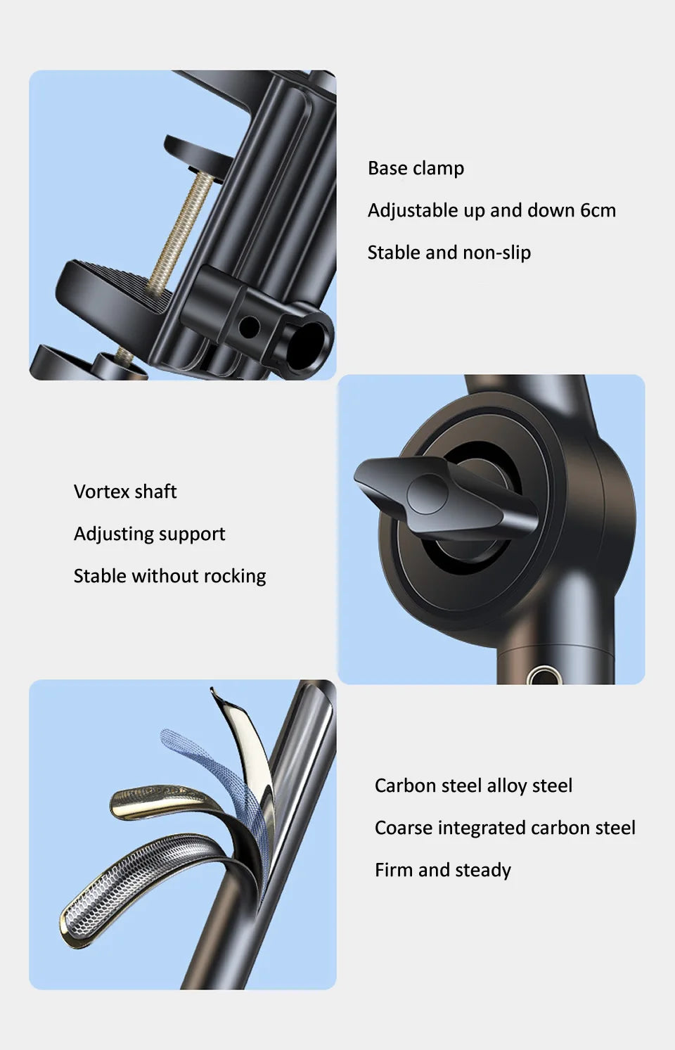 Tablet Holder for Bed Long Arm Stand for iPad Tablet Bracket 360° Rotating Desk Side Phone Mount for 4~12.9 inch Phone Tablet