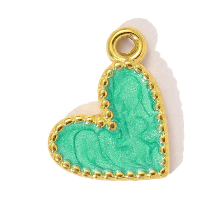 3pcs/Lot Sweet Gradient Enamel Rose Stainless Steel Diy Charm Women Rainbow Flower Waterdrop Necklace Pendant Love Heart Jewelry