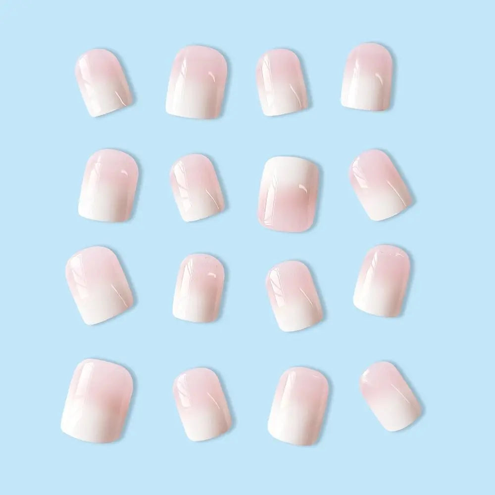 24pcs Press on Nails Square Head Fake Nails French Nail Press on Nails Waterproof Detachable Faux Fingernails Nail Tips for DIY
