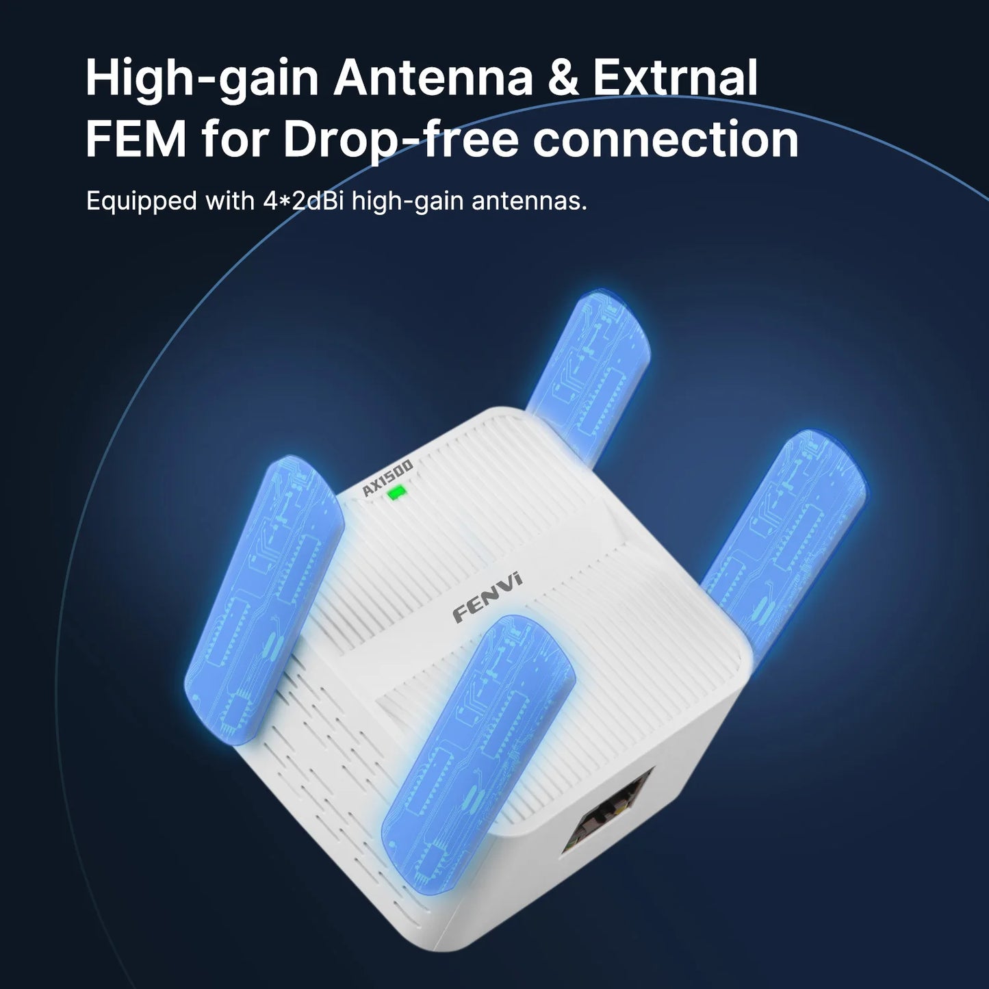 FENVI 5Ghz AX1500 WiFi 6 Repeater Extender Signal Booster Dual Band 2.4G/5GHz Wi-Fi Signal Amplifier Long Range Network Easy Set