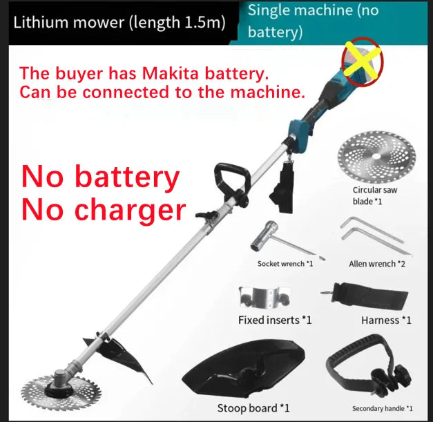 Multifunctional Lithium Battery Lawn Mower For Courtyard, Household Cordless Electric Lawn Mower, Portable Garden Lawn Mower