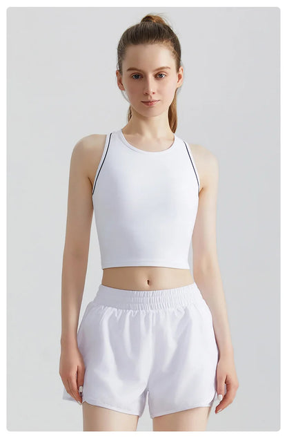 Sports Vest, Women's Fitness Integrated Fixed Cup, High-end Feel, Worn for Training, High-strength Shock-absorbing Vest