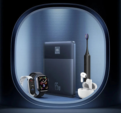 Baseus Power Bank 65W 12000mAh PD Fast Charging Digital Remaining Battery for iPhone 16 Pro Max Huawei Sumsang Notebooks Laptops