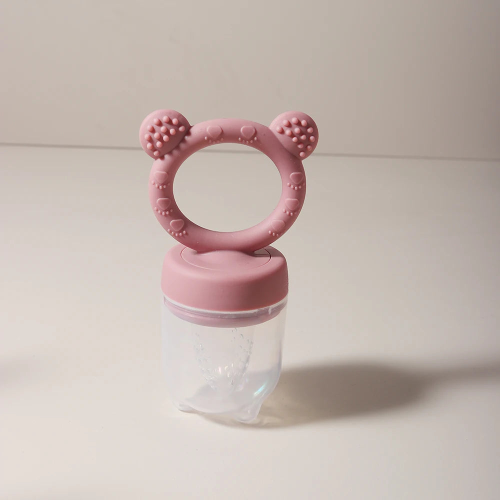 Baby Silicone Fruit Feeder – Bite & Explore Fresh Fruits cute cartoon design Chewable soft