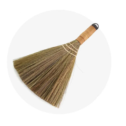 Retro Japanese Soft Hair Brooms Wood Floor Sweeping Straw Braided Household Floor Cleaning Household Floor Useful Cleaning Tools