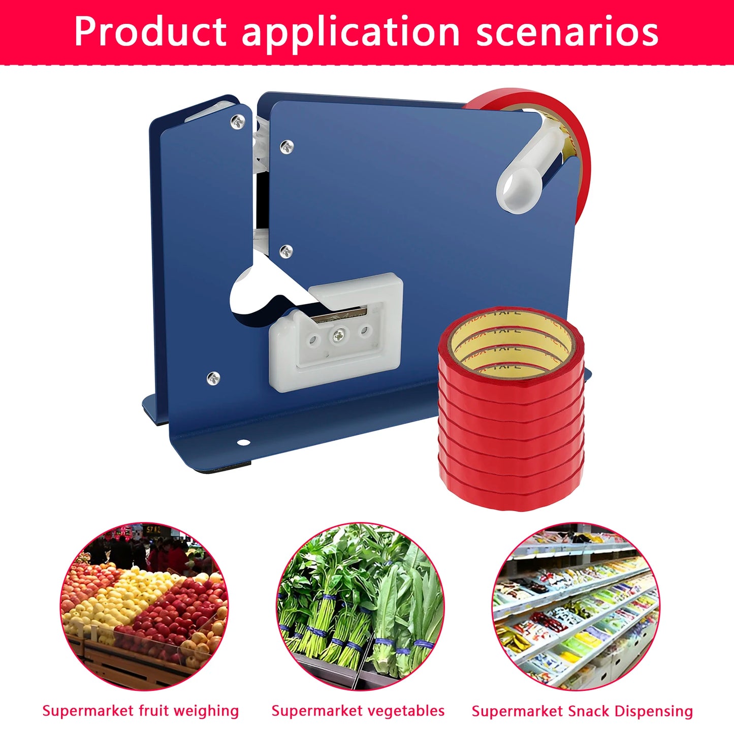 New Metal Bag Sealer Portable Bag Sealer Taper Dispenser with Trimmer Cutter Sealing Machine for Home Kitchen Outdoor Picnic