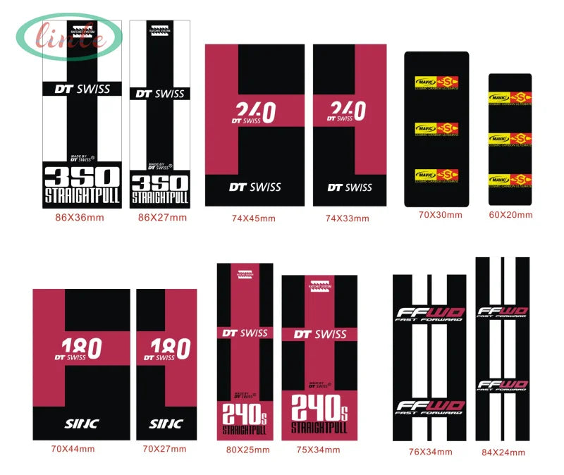 350 Road Bike Hubs Stickers MTB Wheels Hubs Stickers Glossy Front and Rear Hubs Stickers Decoration Protective Film