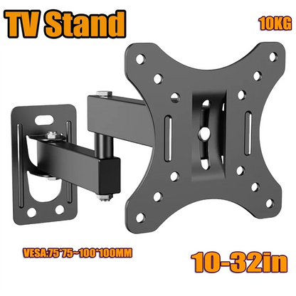 CABE-Full Motion Corner TV Holder Support Wall Mount Bracket Swivel Tilts Adjustable Stand For 10-32 In TV Monitor