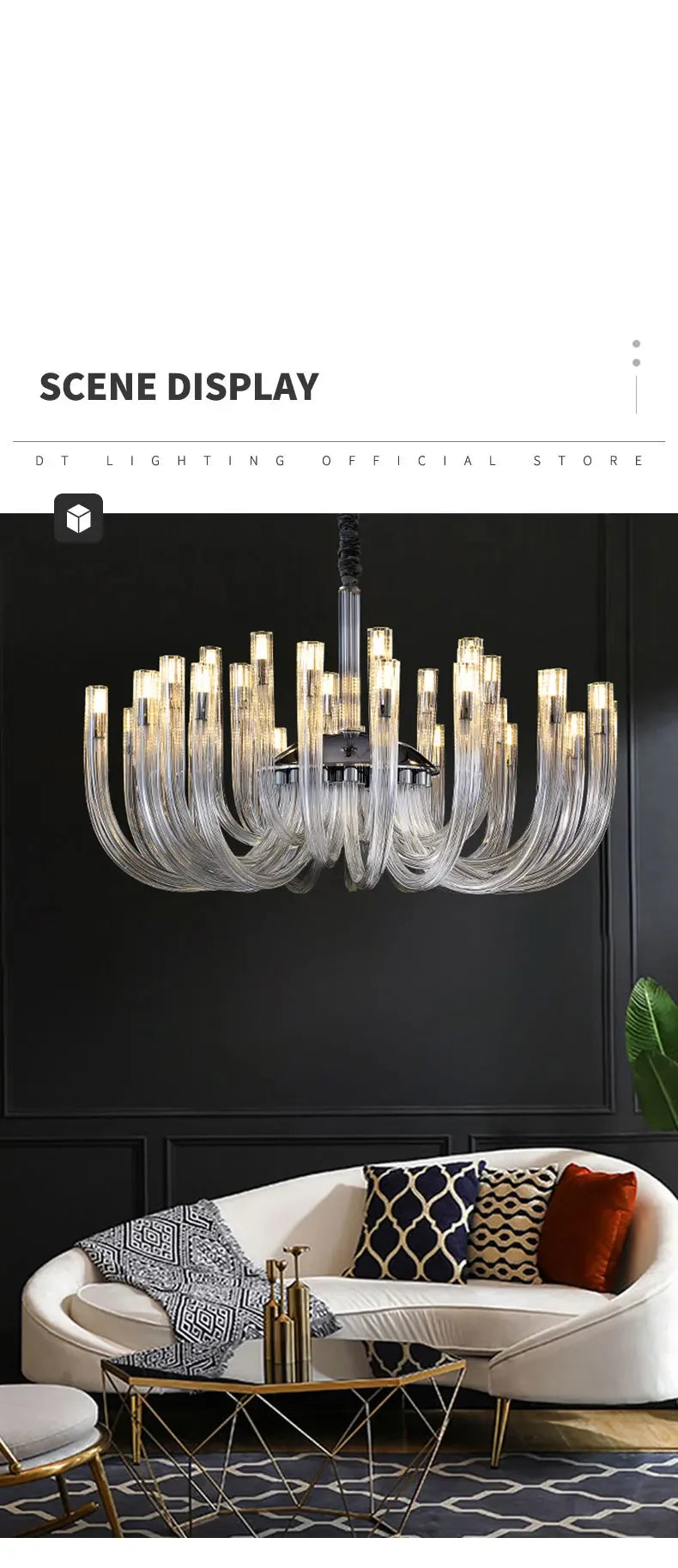 ART DECO Glass Chandelier for Living Room Bedroom Dining Room Designer Luxury LED Hanging Ligting 2024 NEW Lamp