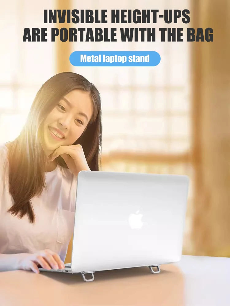 2pcs/Set Laptop Stand for Computer Keyboard Stand Riser Aluminum Mini Portable Laptop Stands for Notebook