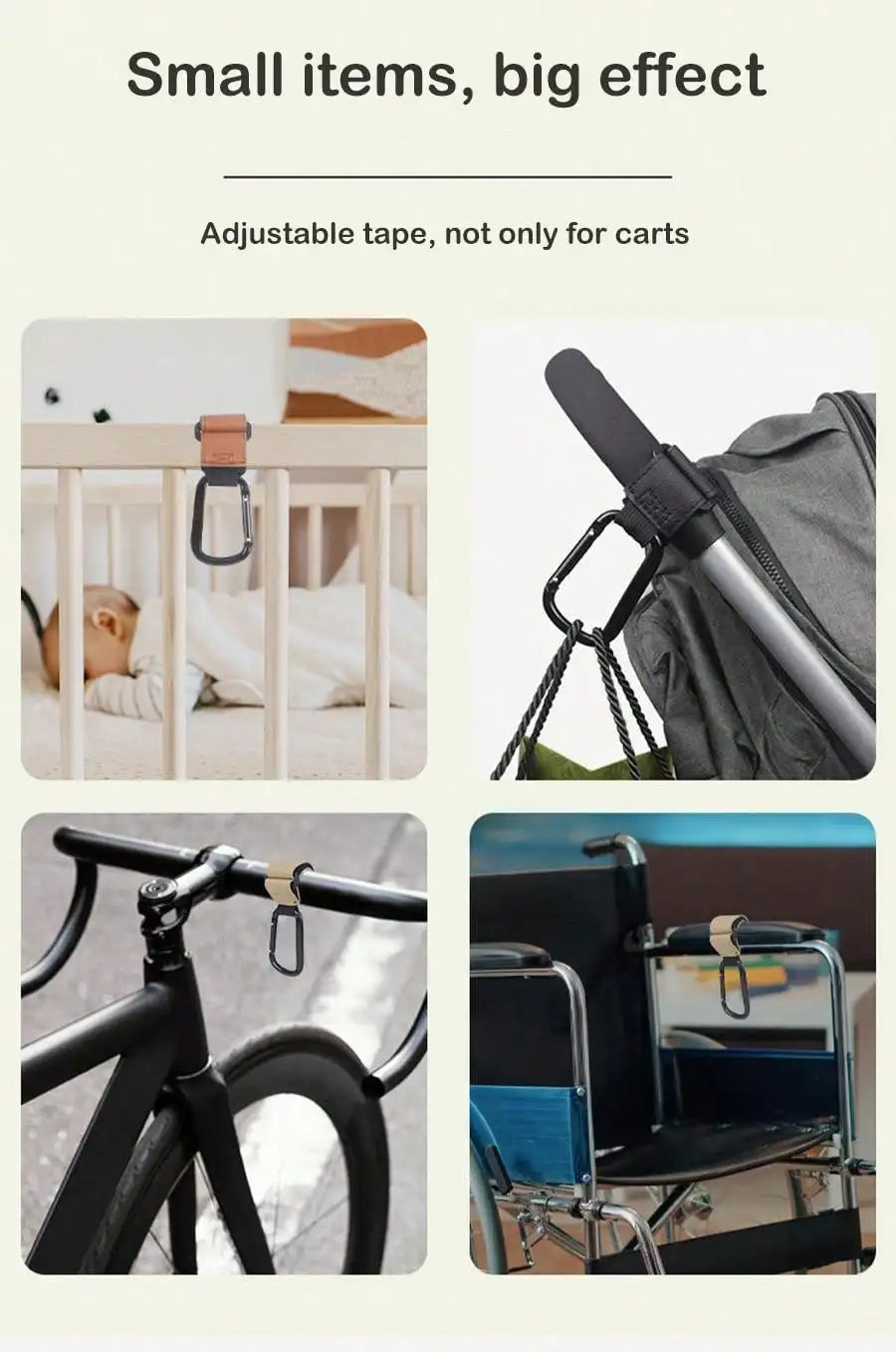 1/2pcs PU Leather Baby Bag Stroller Hook Pram Cart Organizer 360 Degree Rotatable Hook High-quality Crochet Stroller Accessories