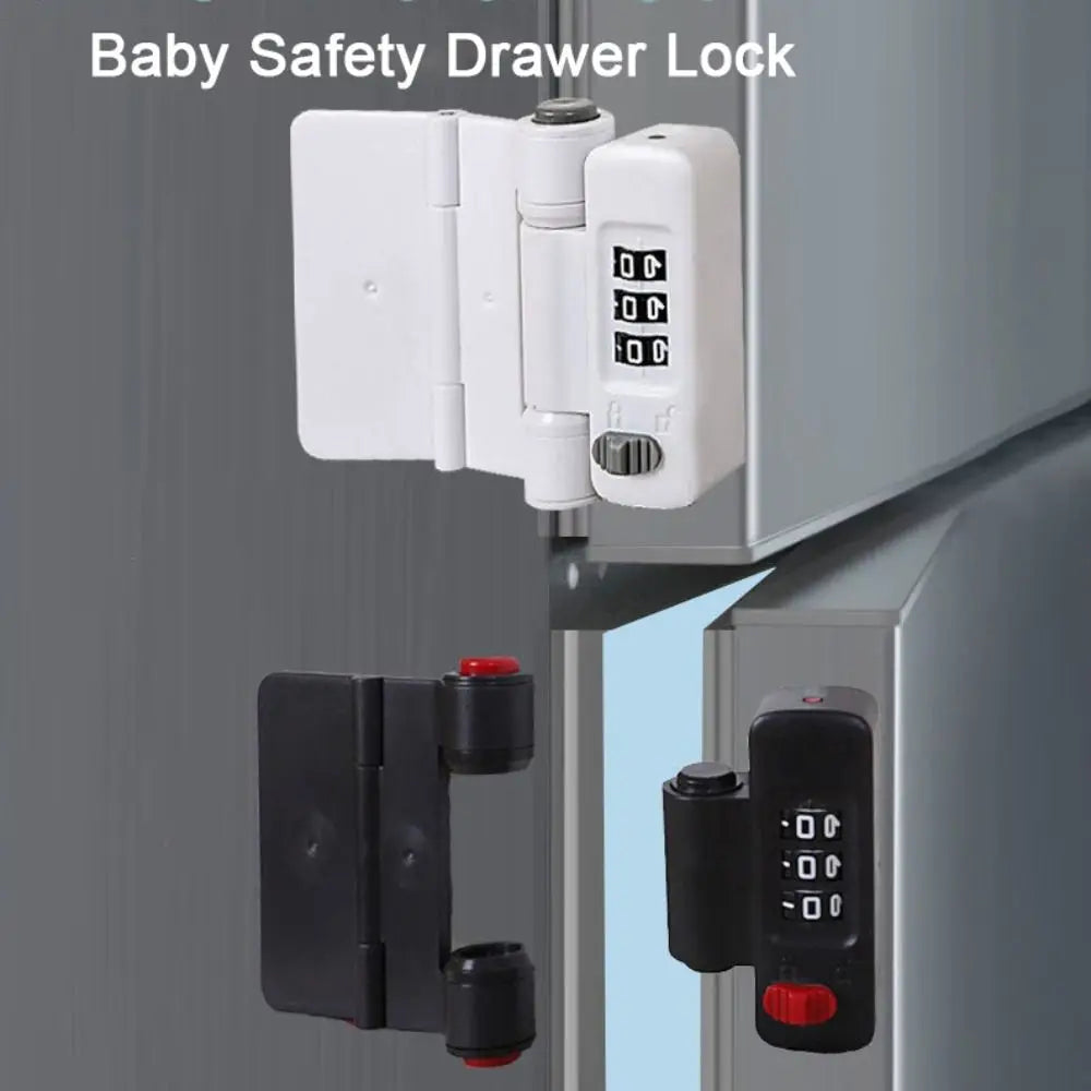 Baby Safety Drawer Lock password Anti-Pinching Hand Cabinet Drawer Locks Plastic White Safety Buckle for Kids Protection